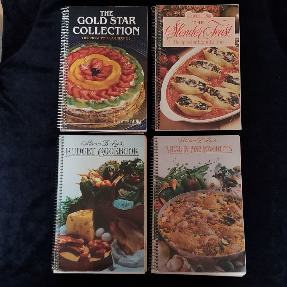 4 Spiral Bound Cookbooks - Current - Merriam B Loo